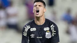 Gabriel Brazão durante partida entre Fortaleza e Santos, na Arena Castelão, pelo Brasileirão.