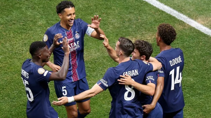 Jogadores do PSG comemorando no Mundial de Clubes - Foto: Reprodução/PSG