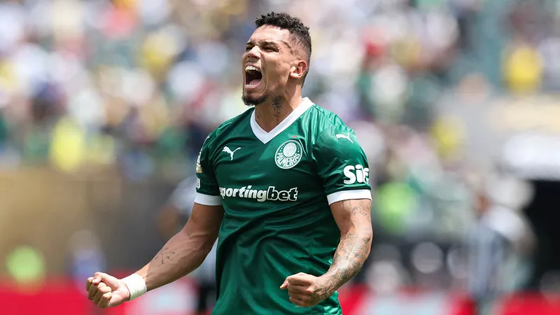 Paulinho comemora seu gol contra o Botafogo, no Mundial de Clubes. Foto: Cesar Greco/Palmeiras