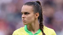 Ana Vitoria of Team Brazil during the Women's Quarterfinal match between France and Brazil during the Olympic Games Paris 2024 at Stade de la Beaujoire on August 03, 2024 in Nantes, France. (Photo by Robert Cianflone/Getty Images)