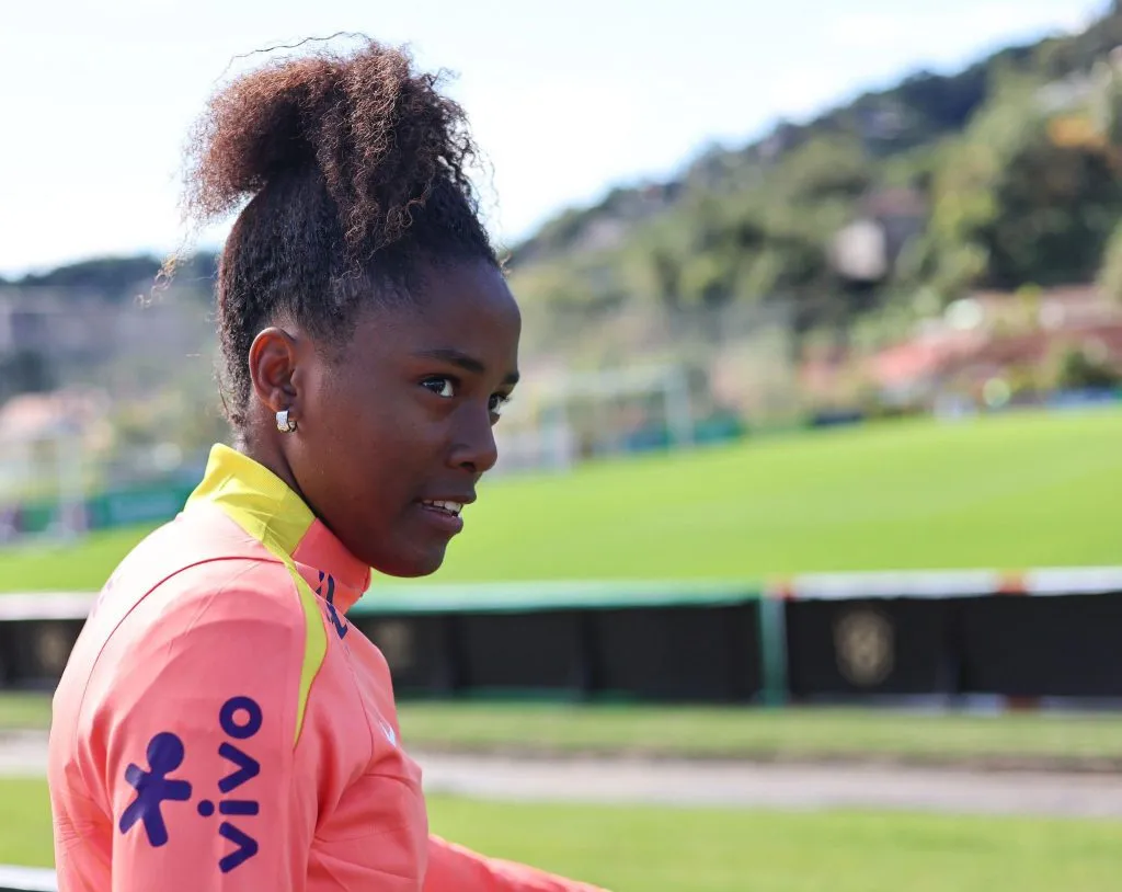 Jogadora Kaylane na Granja Comary. Foto: Lívia Villas Boas/CBF