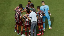 ORLANDO, FLORIDA - JULY 04: Renato Portaluppi, Head Coach of Fluminense FC, gives the team instructions during the FIFA Club World Cup 2025 quarter final match between Fluminense FC and Al Hilal at Camping World Stadium on July 04, 2025 in Orlando, Florida. (Photo by Michael Reaves/Getty Images)