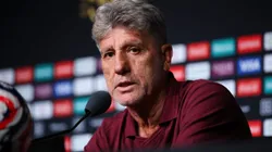 ORLANDO, FLORIDA - JULY 03: Renato Portaluppi, Head Coach of Fluminense FC, speaks to the media in a press conference ahead of their FIFA Club World Cup 2025 Quarter Final match between Fluminense FC and Al-Hilal at Camping World Stadium on July 03, 2025 in Orlando, Florida. (Photo by Alex Grimm/Getty Images)