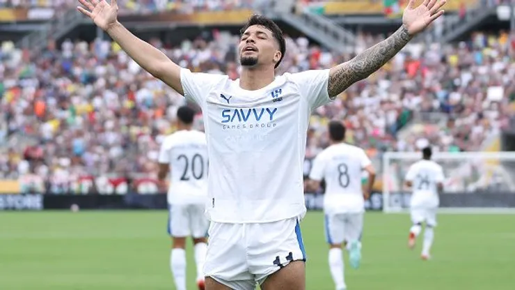 Marcos Leonardo comemorando gol durante partida entre Fluminense e Al-Hilal, pelo Mundial de Clubes. Foto: Megan Briggs