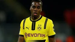 Jamie Gittens durante partida entre Borussia Dortmund e Sporting, pela UEFA Champions League. Foto: Lars Baron