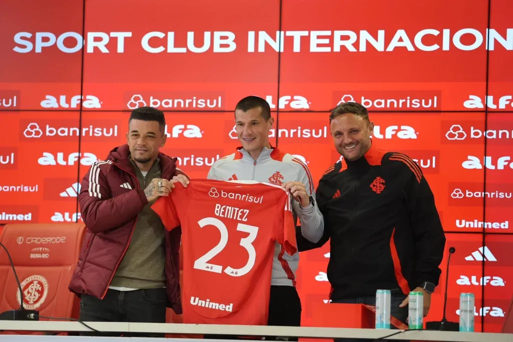 Benítez durante sua apresentação no Internacional. Foto: Ricardo Duarte/Internacional