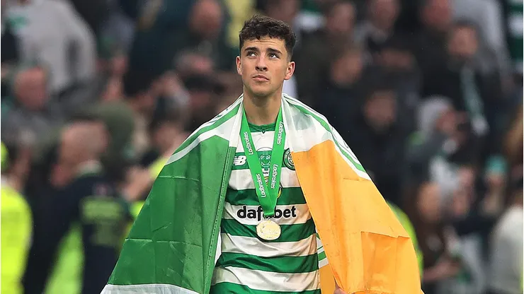 Mikey Johnston defendeu as cores do Celtic. Photo by Ian MacNicol/Getty Images
