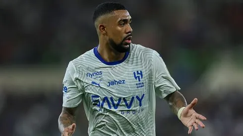 Malcom durante partida entre Al Wehda e Al-Hilal, pelo Campeonato Saudita. Foto: Yasser Bakhsh