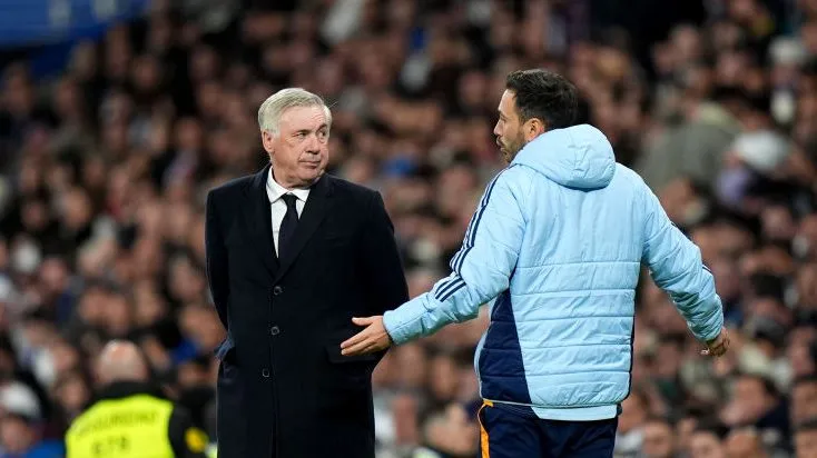 Carlo e David Ancelotti no Real Madrid. Foto: Angel Martinez/Getty Images