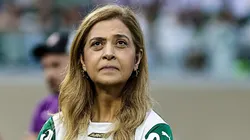 SP - BARUERI - 12/04/2025 - BRASILEIRO A 2025, PALMEIRAS X CORINTHIANS - Leila Pereira presidente do Palmeiras antes da partida contra o Corinthians no estadio Arena Barueri pelo campeonato Brasileiro A 2025.