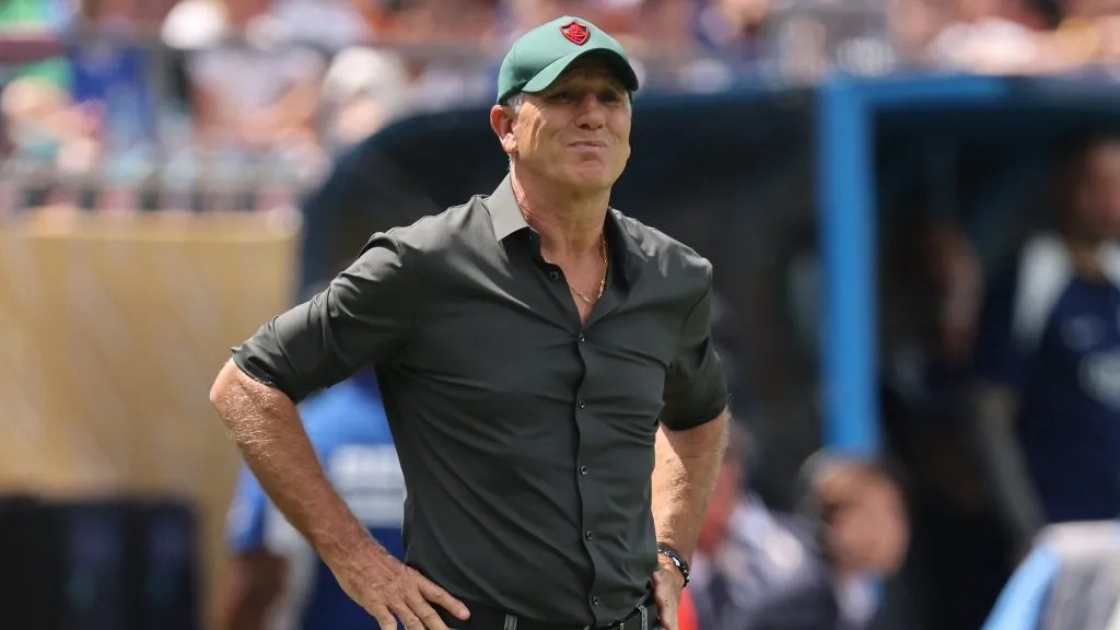 CHARLOTTE, NORTH CAROLINA – JUNE 30: Renato Portaluppi, Head Coach of Fluminense FC, looks on during the FIFA Club World Cup 2025 round of 16 match between FC Internazionale Milano and Fluminense FC at Bank of America Stadium on June 30, 2025 in Charlotte, North Carolina. (Photo by Michael Reaves/Getty Images)