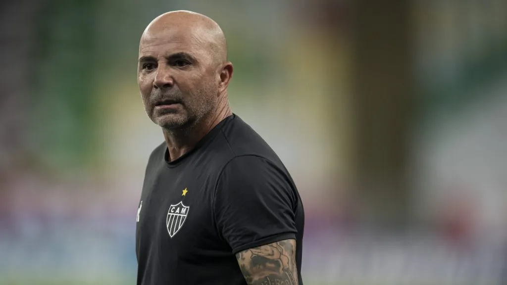 Jorge Sampaoli era o técnico do Galo em 2020. Foto: Jorge Rodrigues/AGIF.