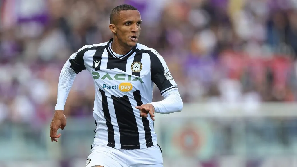 FLORENCE, ITALY – MAY 14: Rodrigo Nascimento França known as Rodrigo Becão of Udinese Calcio looks on during the Serie A match between ACF Fiorentina and Udinese Calcio at Stadio Artemio Franchi on May 14, 2023 in Florence, Italy. (Photo by Gabriele Maltinti/Getty Images)