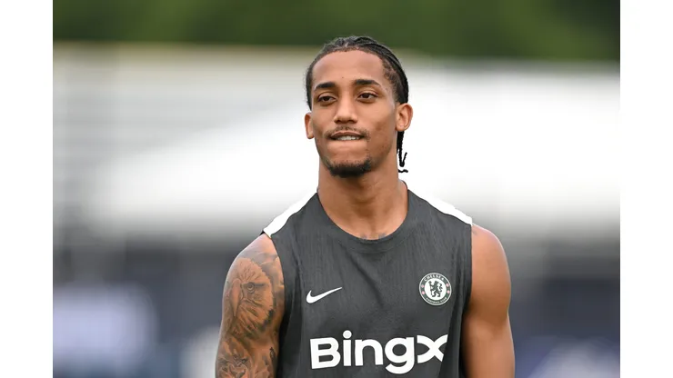 EAST RUTHERFORD, NEW JERSEY - JULY 07: Joao Pedro of Chelsea FC looks on during a Chelsea FC Training Session ahead of their FIFA Club World Cup 2025 Semi-Final match between Fluminense FC and Chelsea FC at MetLife Stadium on July 07, 2025 in East Rutherford, New Jersey. (Photo by David Ramos/Getty Images)