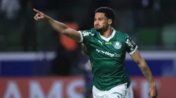 SP - SAO PAULO - 15/05/2025 - COPA LIBERTADORES 2025, PALMEIRAS X BOLIVAR - Murilo jogador do Palmeiras comemora seu gol durante partida contra o Bolivar no estadio Arena Allianz Parque pelo campeonato Copa Libertadores 2025. Foto: Ettore Chiereguini/AGIF