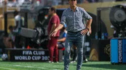 EAST RUTHERFORD, NEW JERSEY - JULY 08: Renato Portaluppi, Head Coach of Fluminense FC, looks on during the FIFA Club World Cup 2025 semi-final match between Fluminense FC and Chelsea FC at MetLife Stadium on July 08, 2025 in East Rutherford, New Jersey. (Photo by Buda Mendes/Getty Images)