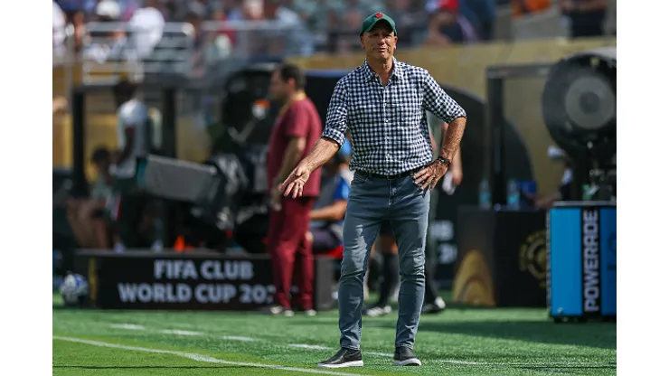 EAST RUTHERFORD, NEW JERSEY - JULY 08: Renato Portaluppi, Head Coach of Fluminense FC, looks on during the FIFA Club World Cup 2025 semi-final match between Fluminense FC and Chelsea FC at MetLife Stadium on July 08, 2025 in East Rutherford, New Jersey. (Photo by Buda Mendes/Getty Images)