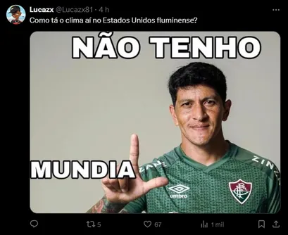 Print dos comentários de torcedores rivais no perfil oficial do Fluminense no X.