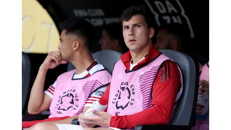 SEATTLE, WASHINGTON - JUNE 25: Gonzalo Tapia #19 of CA River Plate looks on from the bench prior to the FIFA Club World Cup 2025 group E match between FC Internazionale Milano and CA River Plate at Lumen Field on June 25, 2025 in Seattle, Washington. (Photo by Buda Mendes/Getty Images)