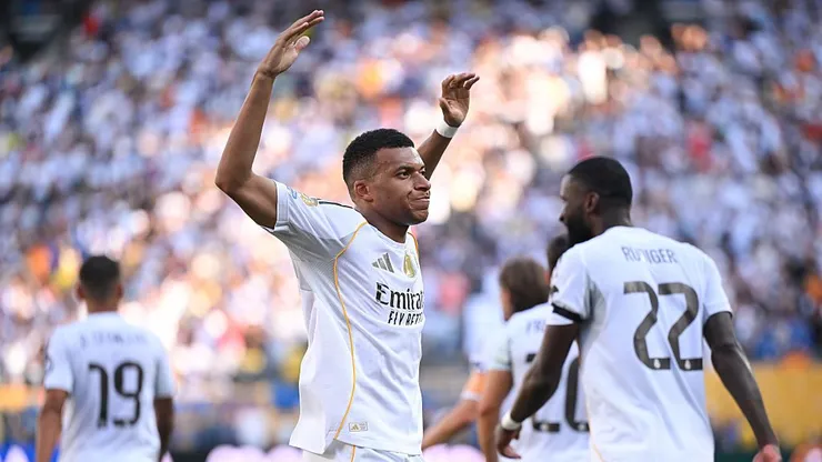 Mbappé celebra gol marcado diante do Borussia Dortmund-ALE. Foto: David Ramos/Getty Images.