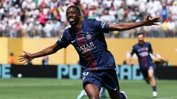 EAST RUTHERFORD, NEW JERSEY - JULY 09: Ousmane Dembele #10 of Paris Saint-Germain celebrates scoring his team's second goal during the FIFA Club World Cup 2025 semi-final match between Paris Saint-Germain and Real Madrid CF at MetLife Stadium on July 09, 2025 in East Rutherford, New Jersey. (Photo by Dan Mullan/Getty Images)