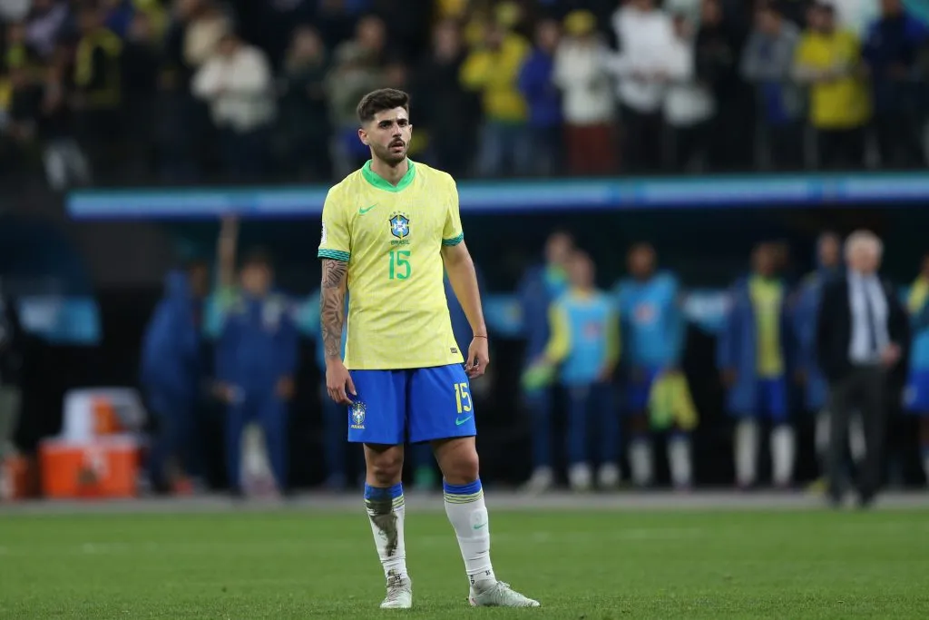 SP – SAO PAULO – 10/06/2025 – ELIMINATORIAS COPA DO MUNDO 2026, SELECAO BRASILEIRA X PARAGUAI – Lucas Beraldo jogador da Selecao Brasileira durante a partida entre Brasil e Paraguai na Neo Quimica Arena em Sao Paulo (SP), pelas Eliminatorias da Copa do Mundo 2026. Foto: Marlon Costa/AGIF