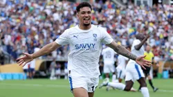 ORLANDO, FLORIDA - JULY 04: Marcos Leonardo #11 of Al Hilal celebrates scoring his team's first goal during the FIFA Club World Cup 2025 quarter final match between Fluminense FC and Al Hilal at Camping World Stadium on July 04, 2025 in Orlando, Florida. (Photo by Megan Briggs/Getty Images)