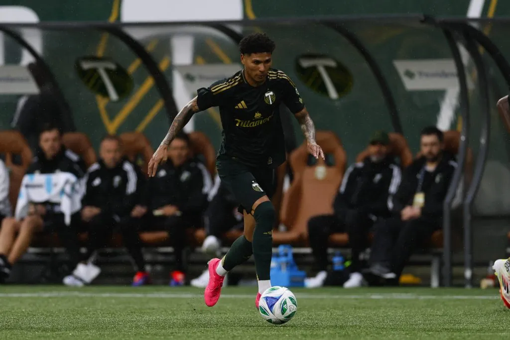 PORTLAND, OREGON – FEBRUARY 23: Antony #11 of Portland Timbers controls the ball during the second half of the game against the Vancouver Whitecaps at Providence Park on February 23, 2025 in Portland, Oregon. The Vancouver Whitecaps won 4-1. (Photo by Alika Jenner/Getty Images)