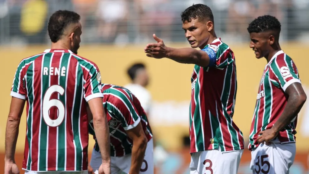 EAST RUTHERFORD, NEW JERSEY – JULY 08: Thiago Silva #3 of Fluminense FC reacts during the FIFA Club World Cup 2025 semi-final match between Fluminense FC and Chelsea FC at MetLife Stadium on July 08, 2025 in East Rutherford, New Jersey. (Photo by Alex Grimm/Getty Images)