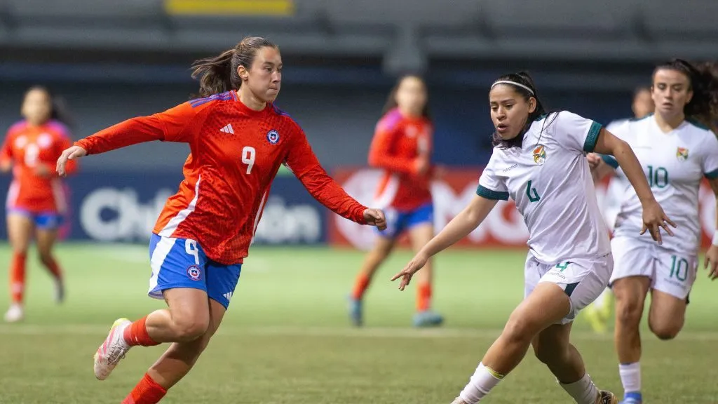 Jogadoras da Seleção Feminina do Chile em campo