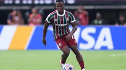 ORLANDO, FLORIDA - JULY 04: Jhon Arias #21 of Fluminense FC controls the ball during the FIFA Club World Cup 2025 quarter final match between Fluminense FC and Al Hilal at Camping World Stadium on July 04, 2025 in Orlando, Florida. (Photo by Megan Briggs/Getty Images)