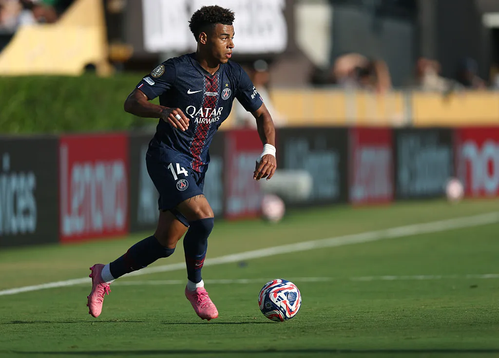Desiré Doué é um dos protagonistas do PSG. Foto: Harry How/Getty Images