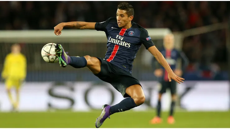 Marquinhos pelo PSG em partida diante do Chelsea. Foto: PA Images / Alamy Stock Photo
