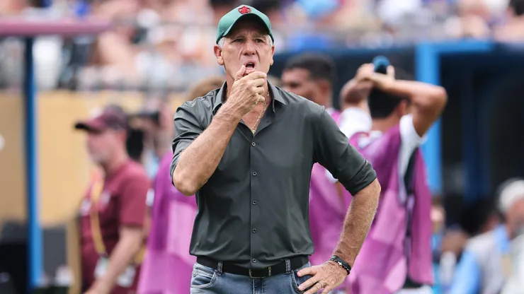 CHARLOTTE, NORTH CAROLINA - JUNE 30: Renato Portaluppi, Head Coach of Fluminense FC, reacts during the FIFA Club World Cup 2025 round of 16 match between FC Internazionale Milano and Fluminense FC at Bank of America Stadium on June 30, 2025 in Charlotte, North Carolina. (Photo by Michael Reaves/Getty Images)