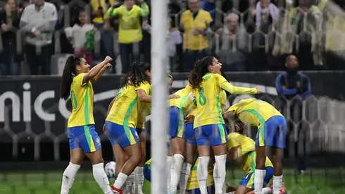 Seleção comemora gol. Foto: Lívia Villas Boas/CBF