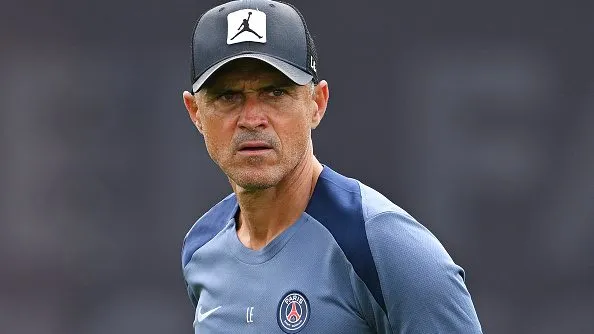 Luis Enrique durante treinamento. Foto: David Ramos/Getty Images