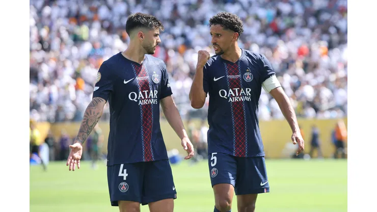 Marquinhos e Beraldo durante final do Mundial de Clubes contra o Chelsea. Foto: Alex Grimm/Getty Images