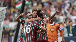 Jogadores do Fluminense comemoram gol marcado no Mundial. Foto: Lucas Merçon/Fluminense.