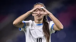 Belén Aquino marcou gol contra o Equador na Copa América - Foto: Seleção do Uruguai Oficial/@auf.femenino