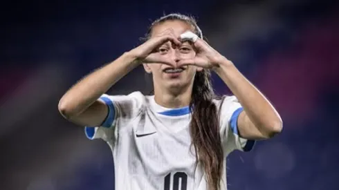 Belén Aquino marcou gol contra o Equador na Copa América - Foto: Seleção do Uruguai Oficial/@auf.femenino