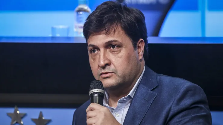 Alberto Guerra presidente do Grêmio durante em coletiva de imprensa realizada no Arena do Grêmio. Foto: Fernando Alves/AGIF