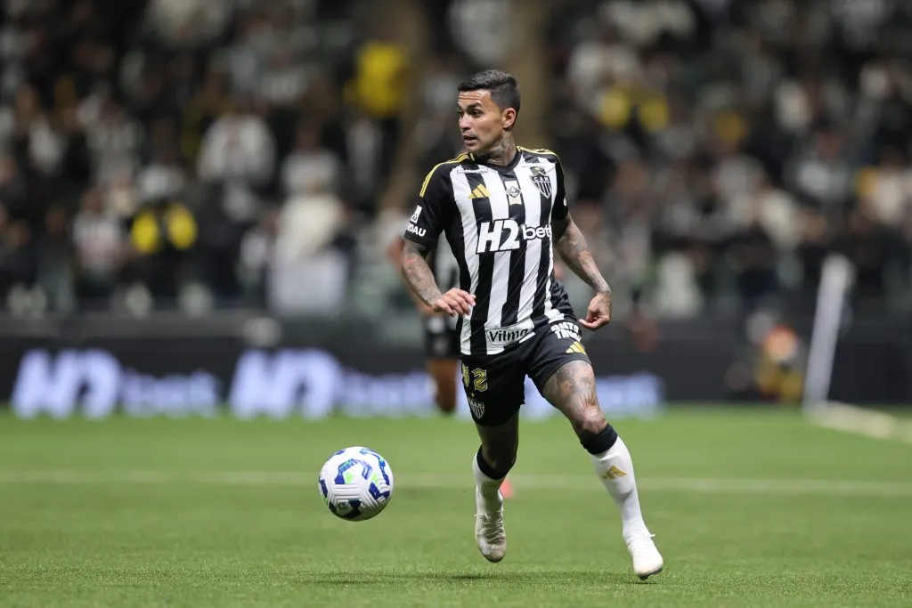 MG – BELO HORIZONTE – 12/06/2025 – BRASILEIRO A 2025, ATLETICO-MG X INTERNACIONAL – Dudu jogador do Atletico-MG durante partida contra o Internacional no estadio Arena MRV pelo campeonato Brasileiro A 2025. Foto: Gilson Lobo/AGIF