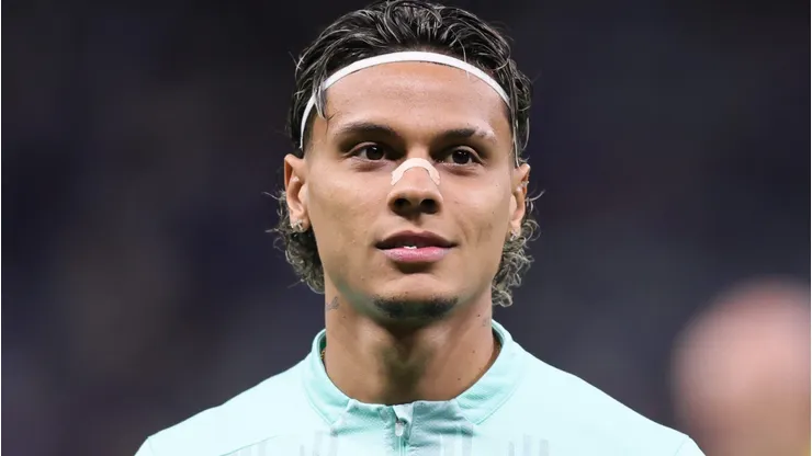 Richard Ríos antes de partida entre Cruzeiro e Palmeiras, no Mineirão, pelo Brasileirão.