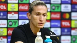 Filipe Luís durante entrevista coletiva após jogo contra o São Paulo. Foto: Gilvan de Souza/CRF