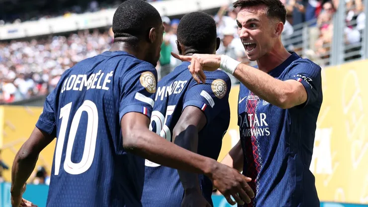 Jogadores do PSG comemorando gol diante do Real Madrid. (Photo by Buda Mendes/Getty Images)