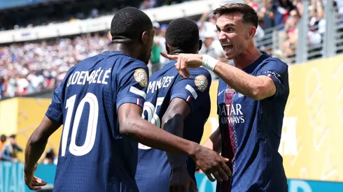 Jogadores do PSG comemorando gol diante do Real Madrid. (Photo by Buda Mendes/Getty Images)