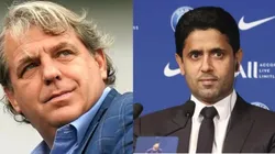 Todd Boehly e Nasser Al-Khelaifi, são os donos de Chelsea e PSG, respectivamente - Fotos: IMAGO/PA Images e Getty Images