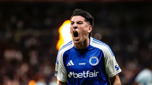 Villalba marcou seu primeiro gol pelo Cruzeiro. Foto: Fernando Moreno/AGIF