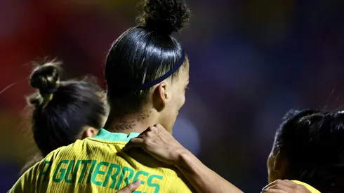 Amanda Gutierres marca o primeiro gol da seleção na Copa América. Foto: Lívia Villas Boas/CBF