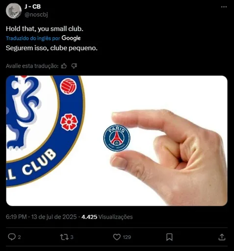 Print redes sociais do PSG no X (Antigo Twitter)